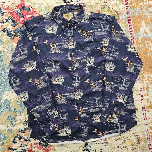 FIELD TESTED OUTDOOR LIFE Mens Large Duck Hunting Button-Up Shirt L/S Scenery - Picture 3 of 11